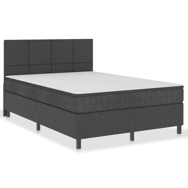 vidaXL Boxspring postelja temno siva iz blaga 180x200 cm
