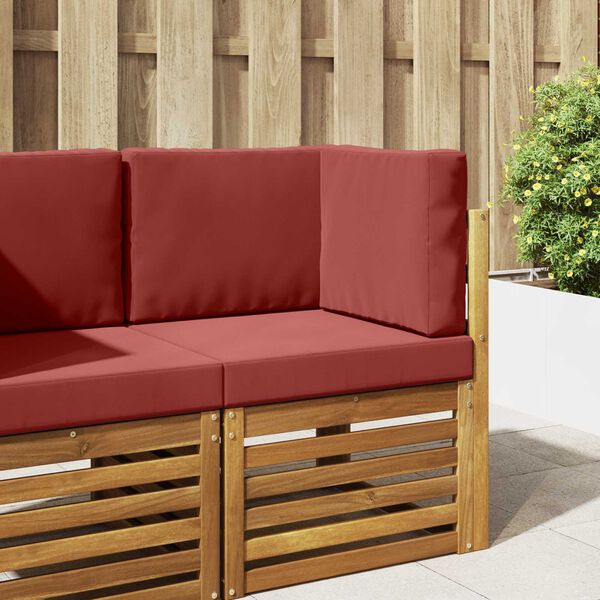 vidaXL Zunanja blazina za kavč 3 pcs vinsko rdeča Poliester