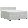 vidaXL Postelja boxspring z vzmetnico Svetlo siva 160 x 200 cm Žamet
