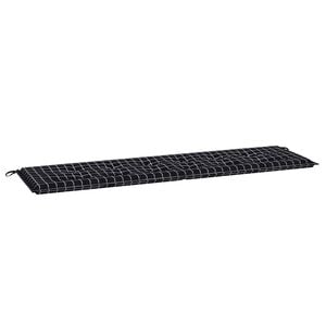 vidaXL Blazina za klop Oxford tkanina Črno karo 150 x 50 x 3 cm