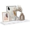 vidaXL Stenska polica Beli marmor 80 x 23,5 x 4 cm Konstruiran les