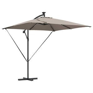 vidaXL Senčnik 249 x 249 x 250 cm Poliester in aluminij Taupe