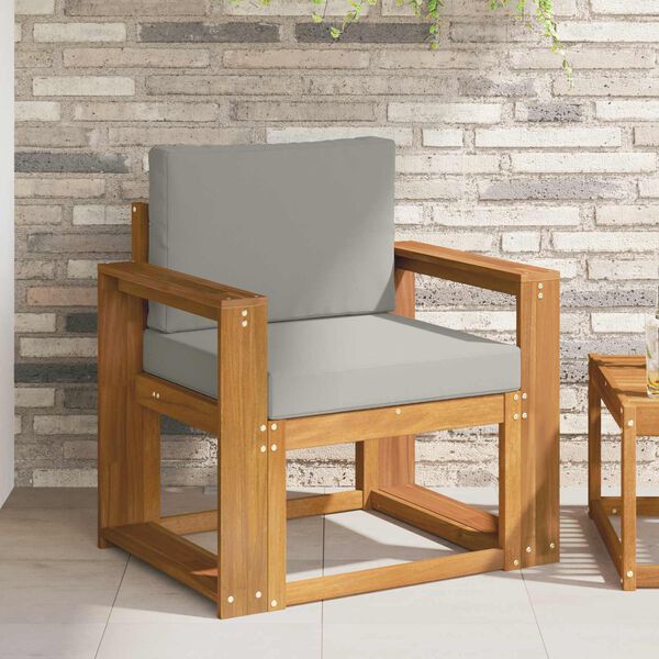 vidaXL Zunanji kavč Masivno akacijevo les in poliester