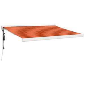 vidaXL Zložljiva tenda oranžna in rjava 3,5x2,5 m blago in aluminij