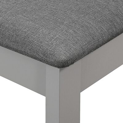 vidaXL Jedilni stoli z blazinami 4 kosi trden les sivi