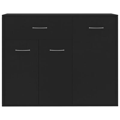 vidaXL Komoda črna 88x30x70 cm iverna plošča