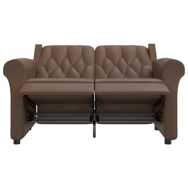 vidaXL Masažni dvosed rjavo sijoče umetno usnje