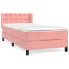 vidaXL Box spring postelja z vzmetnico roza 100x200 cm žamet