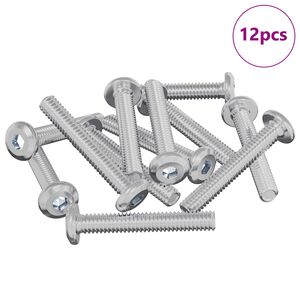 vidaXL Zaklepni vijak Enobarvno 12 pcs srebrna M6 x 35 mm Jeklo