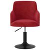 vidaXL Vrtljiv jedilni stol vinsko rdeč žamet