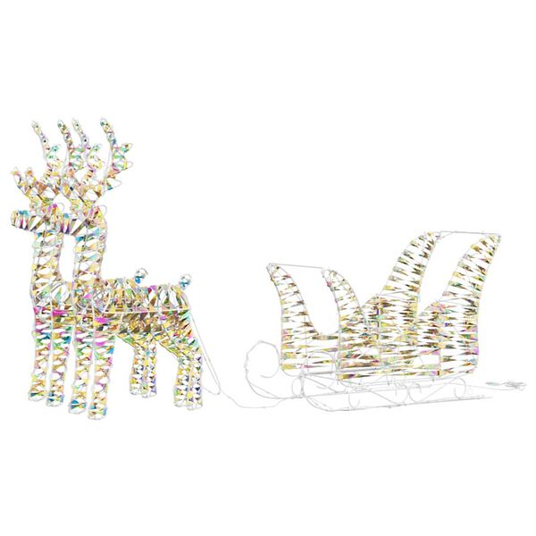 vidaXL Jelenova sani med 160 LED Toplo bela 30 x 12 x 54.5 cm PET