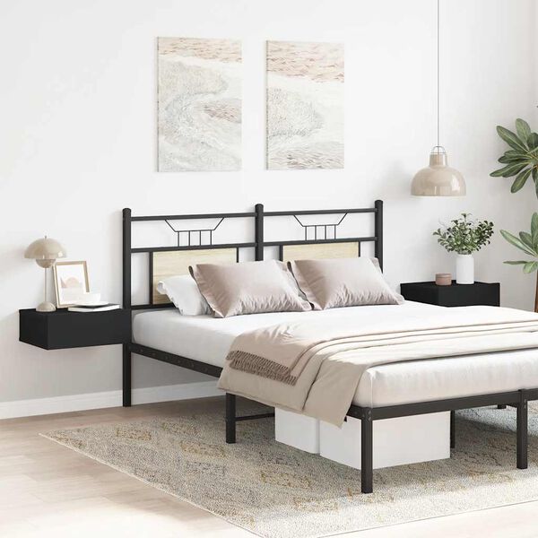 vidaXL Stenske nočne omarice 2 kosa črne 40x30x15 cm inženirski les