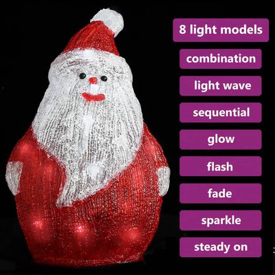 vidaXL LED akrilni Božiček notranji in zunanji 28 cm