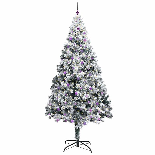 vidaXL Božično drevo med 300 LED z stojalom Zelena 300 cm PVC