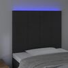 vidaXL LED posteljno vzglavje črno 80x5x118/128 cm žamet