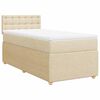 vidaXL Box spring postelja z vzmetnico krem 100x200 cm blago
