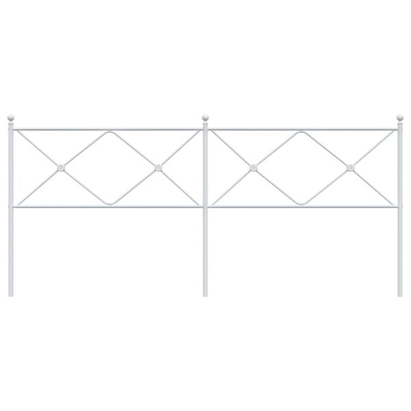 vidaXL Kovinsko vzglavje belo 200 cm