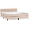 vidaXL Box spring postelja z vzmetnico kapučino 180x200cm umetno usnje