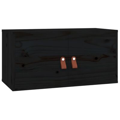 vidaXL Stenska omarica črna 60x30x30 cm trdna borovina