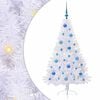 vidaXL Umestno božično drevo med 150 LED Bela 150 cm PVC in jeklo