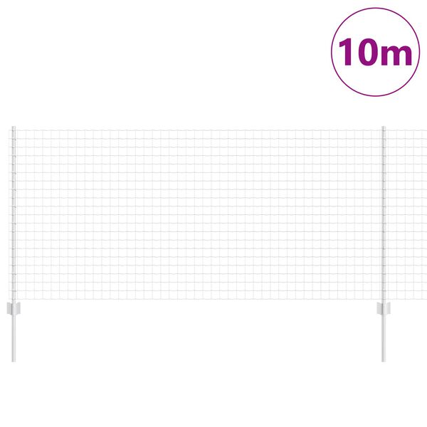 vidaXL Ograja s stebrom srebrna 1 x 10 m Jeklo