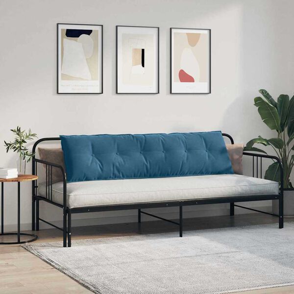 vidaXL Poglavni vzglavnik Modra 180 x 50 cm Žametna tkanina