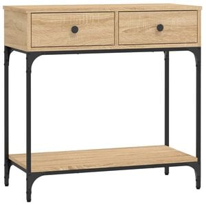 vidaXL Konzolna mizica sonoma hrast 75x34,5x75 cm inženirski les