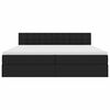 vidaXL Postelja z dodatnim prostorom za shranjevanje in vzmetnico Črna