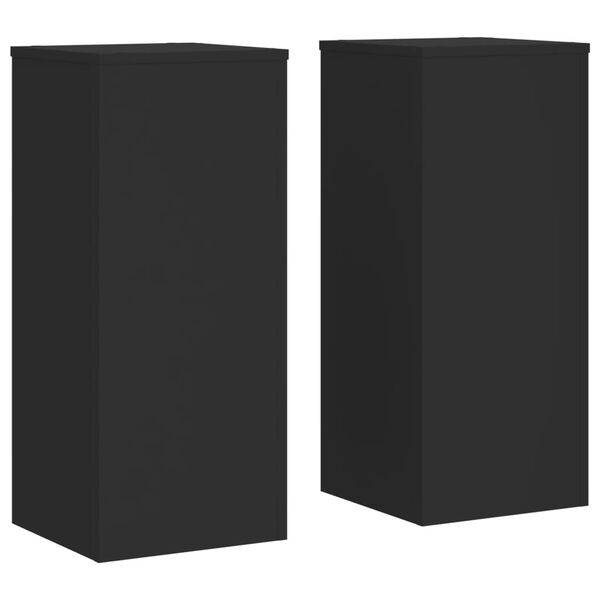 vidaXL Stojalo za rastline 2 kosa črno 30x30x70 cm inženirski les