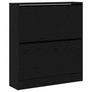 vidaXL Omara za čevlje 80 x 21 x 87,5 cm Inženirski les Črna Orehovina