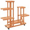vidaXL Stojalo za rastline s kolesi 95x25x101 cm trden les jelke