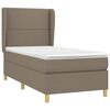 vidaXL Box spring postelja z vzmetnico taupe 90x200 cm blago