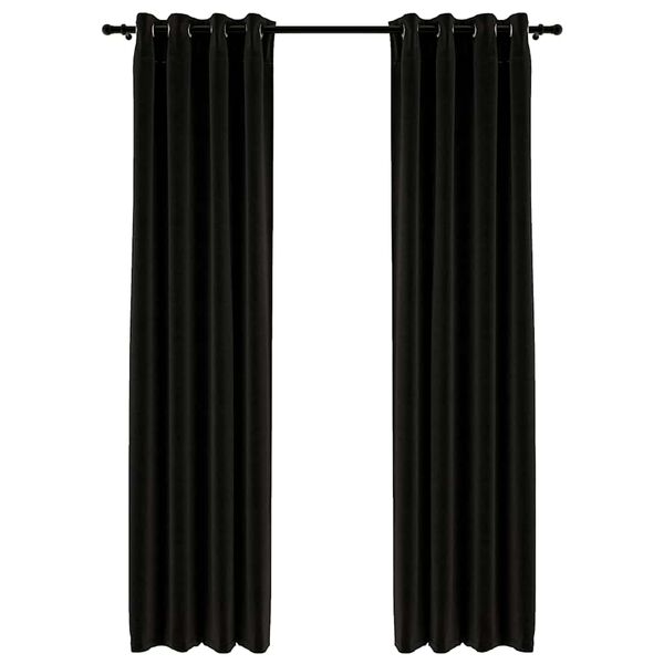vidaXL Zatemnitvene zavese videz platna 2 kosa antracitne 140x225 cm
