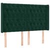 vidaXL Vzglavje z u&scaron;esi temno zeleno 163x16x118/128 cm žamet