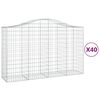 vidaXL Obokane gabion ko&scaron;are 40 kosa 200x50x120/140cm pocinkano železo