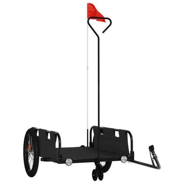 vidaXL Kolesarska prikolica črna oxford tkanina in železo