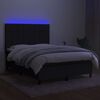 vidaXL Box spring postelja z vzmetnico LED črna 140x190 cm blago