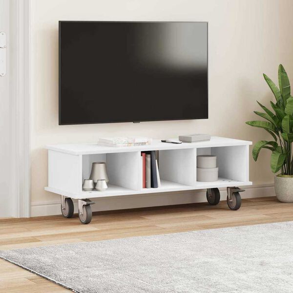vidaXL TV stojalo Bela 100 x 35 x 35 cm Konstruiran les