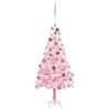 vidaXL Umetna osvetljena novoletna jelka z bunkicami roza 180 cm PVC