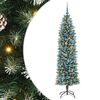vidaXL Umetno vitko božično drevo med 300 LED Zelena in Bela 180 cm