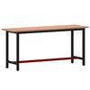 vidaXL Delovni pult 180x55x81,5 cm trdna bukovina in kovina