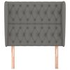 vidaXL Vzglavje z u&scaron;esi temno sivo 103x23x118/128 cm blago