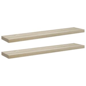 vidaXL Stenske police 2 kosa barva hrasta 120x23,5x3,8 cm MDF