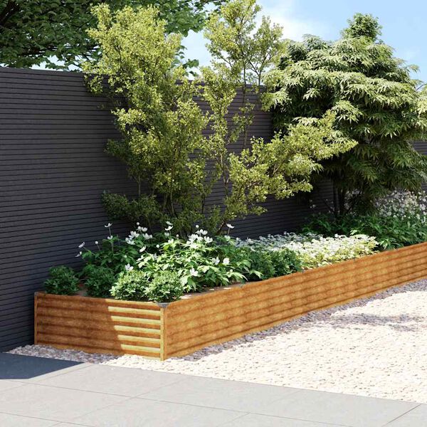 vidaXL Vrtna visoka greda 960x100x36 cm corten jeklo