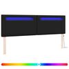 vidaXL LED glava postelje Črna 180 cm Umjetno usnje