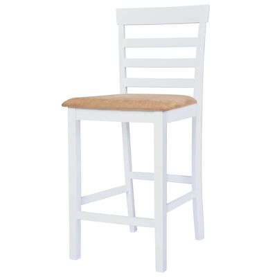 vidaXL Barska miza in stoli 5-delni komplet trden les rjava in bela
