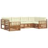 vidaXL Zunanja garnitura za sedenje 6 kos Naravna in smetana