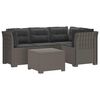 vidaXL 4-sedežna vrtna sofa z blazinami, rattan videz PP Svetlo siva