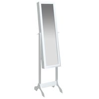 vidaXL Prostostoječe ogledalo belo 34x37x146 cm