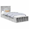 vidaXL Konstrukcija postelje Betonsko siva 90 x 200 cm Inženirski les